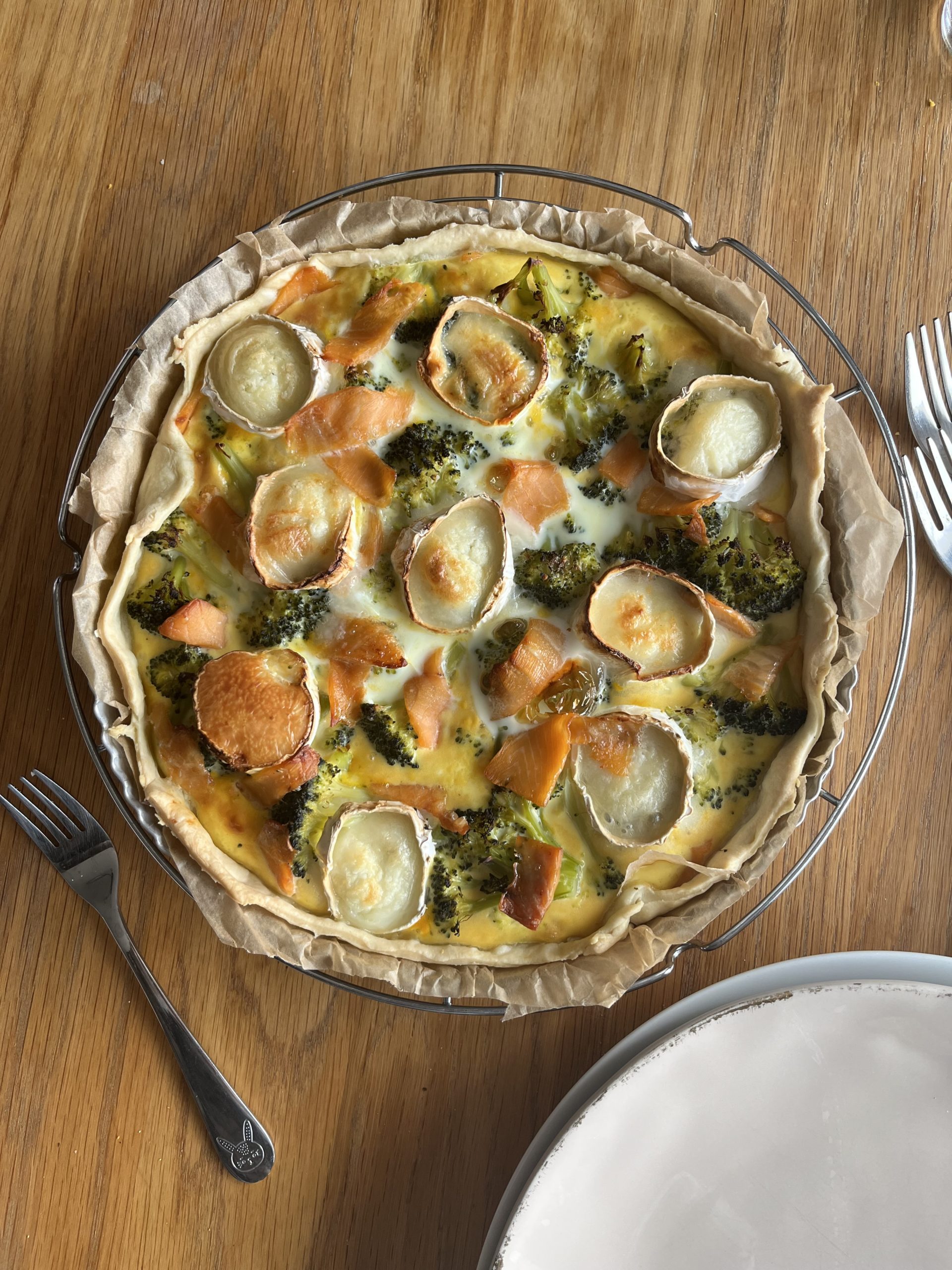 Recette Tarte Sal E Brocolis Truite Fum E Et Fromage De Ch Vre